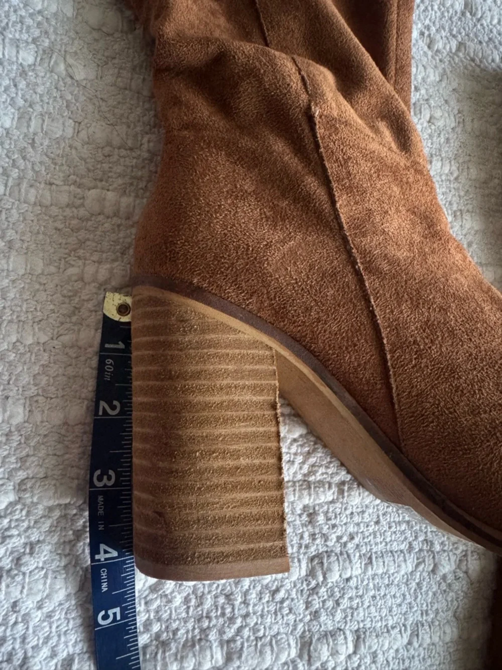 Mi.Im The Saint Handmade Suede Block Heel Tall Boots - Brown